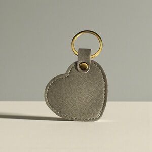 Elegant Taupe Heart Keychain Bag Charm
